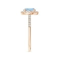 thumbnail image 3 of Angara Natural 1.12 Ct. Aquamarine with Diamond Halo Ring in 14K Rose Gold for Women (Ring Size: 5), 3 of 9