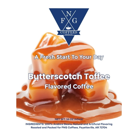 FNG Coffees- Butterscotch Toffee DECAF Flavored Coffee- Whole Bean
