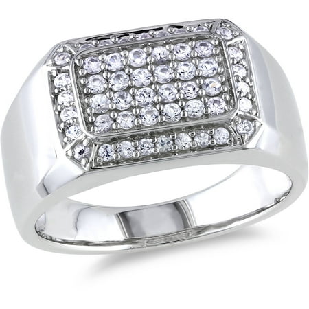 Men's 5/8 Carat T.G.W. White Sapphire Sterling Silver Fashion Ring
