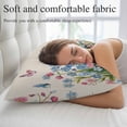 thumbnail image 5 of Blue Spring Floral Pillow Covers, Linen Long Throw Pillow Case, Pink Flowers Butterfly Rustic Holiday Pillow Protector Decorative Cushion Cover for Living Room/Bedroom 12" x 20", 5 of 8