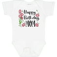 thumbnail image 3 of Inktastic Happy Birthday, Mom Pink Flowers Boys or Girls Baby Bodysuit, 3 of 5