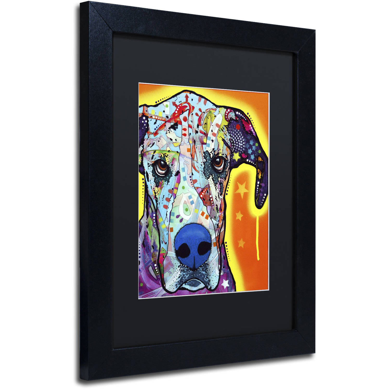 Trademark Fine Art "Great Dane" Canvas Art by Dean Russo, Black Matte, Black Frame