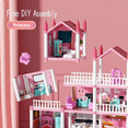 thumbnail image 3 of Large Doll House for Girls  4 Rooms Dream Dollhouse with Lights, Play Mat, Dolls, Furniture & Rich Accessories, Perfect Birthday gift, 3 of 5