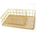 thumbnail image 3 of Panier de Rangement en Métal Doré pour Bureau Boîte de Rangement Grille en Fer Plateau de Rangement Panier Filet Bacs de Rangement pour Décoration Intérieure, 3 of 5