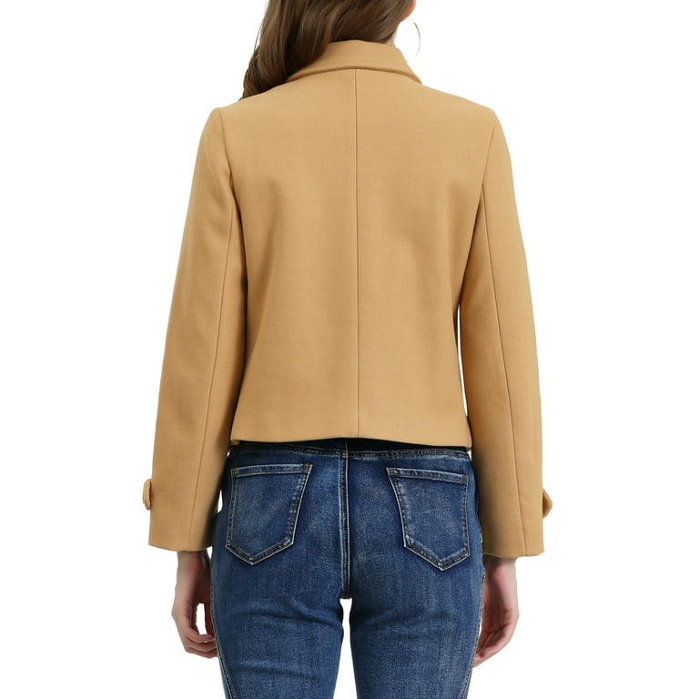Unique Bargains Women's Turn Down Collar Single Breasted Unique Bargains Women's Turn Down Collar Single Breasted