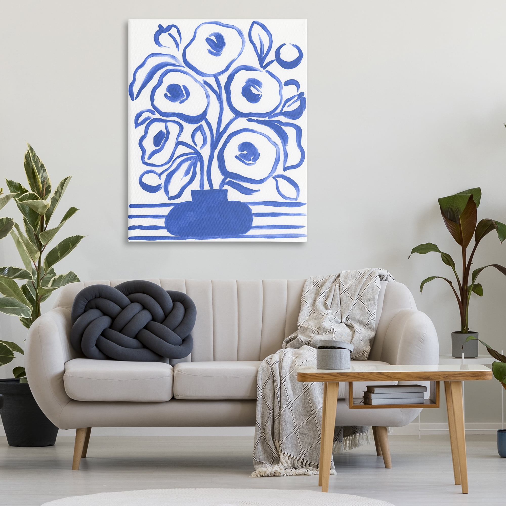 Stupell Industries Abstract Poppy Vase Botanical & Floral Painting Gallery Wrapped Canvas Art Print Wall Art, 36 x 48