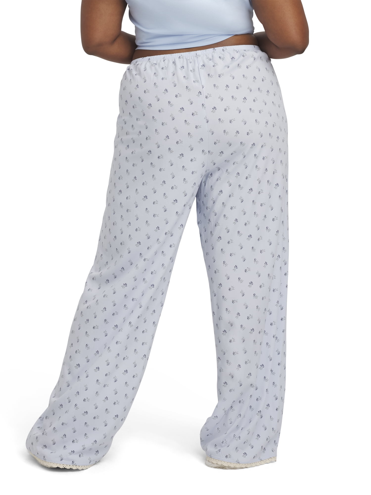 Mills by Millie Bobby Brown Women's Sleep Printed Rayon Pant with Lace Trim, Sizes XS-XXXL