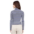thumbnail image 3 of Playera Para Mujer Quarry A Rayas Con Cuello Alto Color Azul Marino, 3 of 4