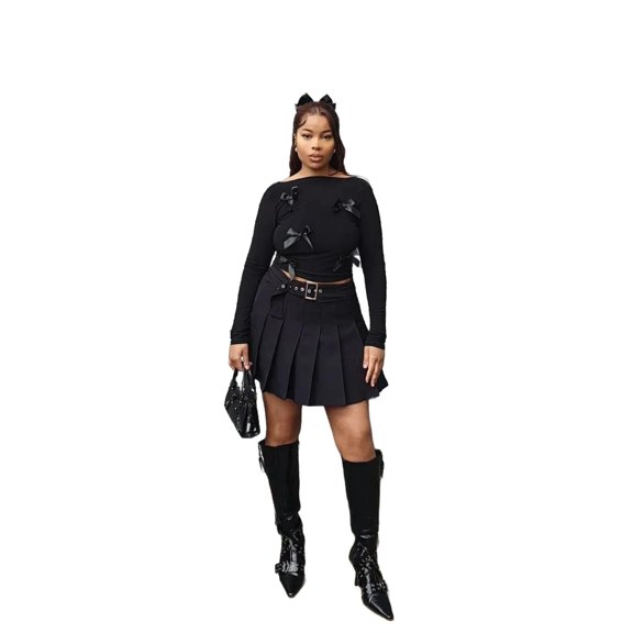 High Waist Skirt with a Belt
