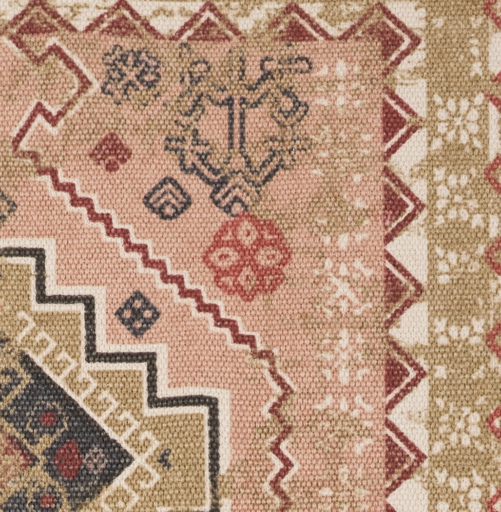 French Connection Stonewash Printed Cotton Accent Rug, Red, 28x48