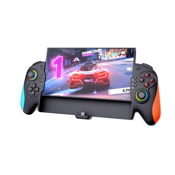 Video Game Controller For Switch 2 , Handheld Controller with Ergonomic Grip | Hall Effect Joystick, 6-Axis Gyro,RGB Lighting, Wired Connection | No Latency, Macros, Turbo, 6 Game Slots