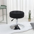 thumbnail image 4 of Furniliving Velvet Vanity Stool, Swivel Adjustable Ottoman, Tufted Makeup Chair for Bedroom, Black, 4 of 12