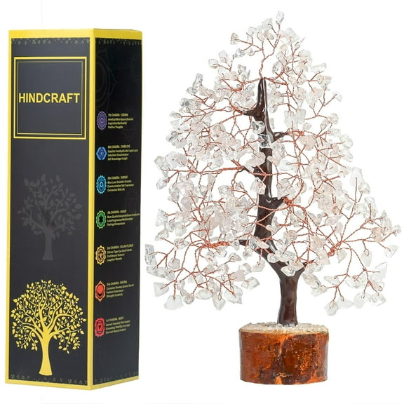 Livinwise Clear Quartz Feng Shui Tree Healing & Positive Energy Crystal Tree for Home & Office |Artificial Plant for Decoration |Unique Gift for Men & Women – Birthday & Marriage Gifts (Copper Wire)