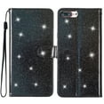 thumbnail image 7 of For iPhone 7 Plus / iPhone 8 Plus Wallet Case Bling Shiny Premium PU Leather with RFID Blocking Card Slots Holder Magnetic Flip Kickstand Shockproof Wrist Strap Cover, Black, 7 of 7