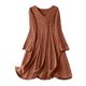 thumbnail image 2 of mfyjkho Vestidos para mujer, Mono de sudadera de manga larga con cuello redondo y bolsillos plisados en la espalda de color liso para mujer, falda larga Vestidos festivos para mujer xxl, 2 of 6