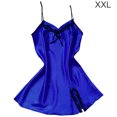 thumbnail image 1 of Camisón de encaje con cuello en V y espalda descubierta, camisón sedoso, ropa de dormir para mujer, azul, XXL Advancent AP001175-23B, 1 of 7