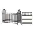 Little Seeds Rowan Valley Lanley Crib and Changing Table Set, Black