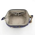thumbnail image 4 of Práctica Bolsa De Maquillaje Cosmético,Bolsa De Cosméticos De Sol Y Estrellas De Luna Con Apliques Bordados De Terciopelo Azul Marino,Bolsa De Maquillaje Estrellada Con Borlas Y Cremallera De Per, 4 of 5