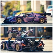 HI-REEKE Car Building Block Set Speed Champion Super Sports Car Building Bricks Kit for Adult Purple