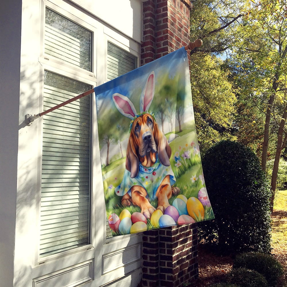 Bloodhound Easter Egg Hunt House Flag 28 in x 40 in