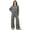 Blue-#004, variant on Women's Striped Oversized 2 Piece Lounge Sets Long Sleeve Crewneck Sweater Top Wide Leg Pants with Pockets Casual Fall Matching Pajama Outfits,Brown S