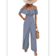 thumbnail image 1 of Plisados A Rayas para Mujer, Elegantes, de Verano, con Tirantes y Pantalones de Pierna , . Azul Marino L, 1 of 7
