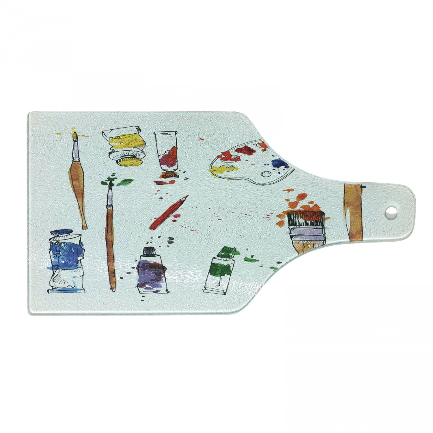 Multicolor Artistic Tempered Glass Cutting and Serving Board