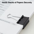 thumbnail image 2 of Staples Medium Metal Binder Clips Black 1 1/4" Size with 5/8"Capacity 831602, 2 of 2