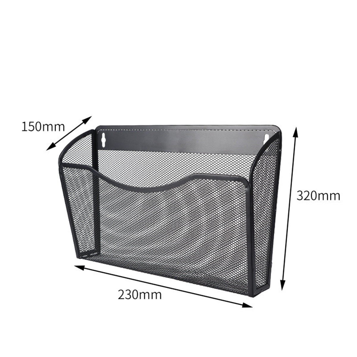Vertical Wall File Holder Rack,Mesh Wall Mounted File Holder,Casewin 1 Pack Metal Wall File Pocket Organizer,Mesh File Holderfor Office/Home