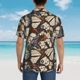 thumbnail image 4 of Pofeuu Vector Butterflies Print Hawaiian Shirt for Men Sleeves Casual Button Down Summer Beach Dress Shirts T-Shirts,Large, 4 of 7