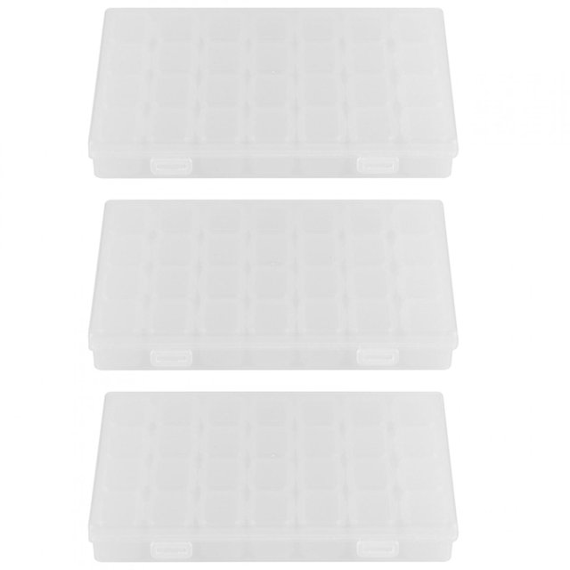3Set 28Slots Diamonds Painting Boxes Organizer Diamonds Embroidery Accessories for DIY Art Craft Sewing