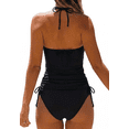 thumbnail image 3 of VNJQPG USA Flag womens tankini bathing suits Halter Neck Set-B6-Black,M, 3 of 3