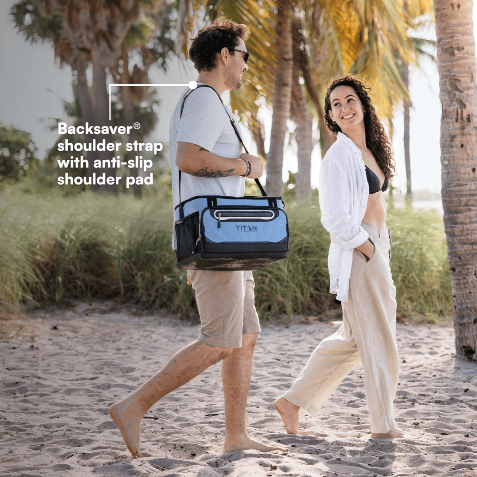 Titan by Arctic Zone 18 Can Dual Zone Zipperless Soft Cooler, 12 Quart, Rainwash Blue