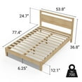 thumbnail image 2 of LIFEMENT Full Signature Wood Platform Bed Frame with Natural Headboard, Noise-Free, Under Bed Storage, No Box Spring Needed, Easy Assembly&nbsp;, 2 of 8