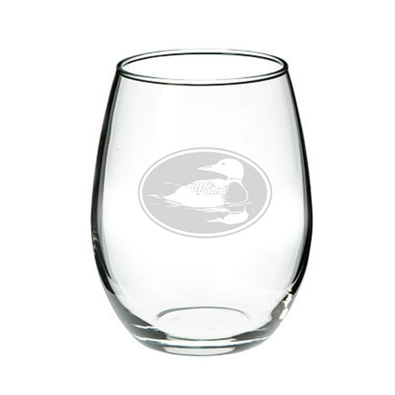 Duck Oval 21 oz. Deep Etched Stemless Wine Glass