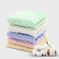 Baby Washcloths Muslin Cotton Baby Face Towels 5 Pack Wash Cloths Soft on Sensitive Skin Absorbent for Boys & Girls 10x10 inches