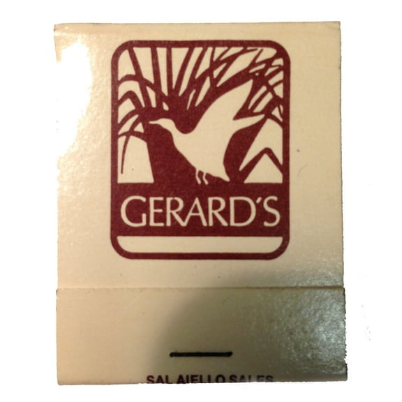 Vintage Gerard's Restaurant Frontstrike Matchbook Unstruck - 1980's