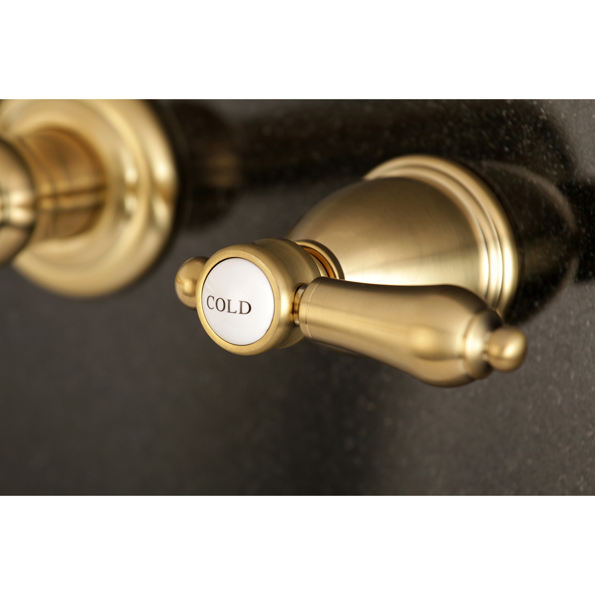 Kingston Brass KS7027BAL Heirloom Two-Handle Wall Mount Roman Tub Faucet, Brushed Brass
