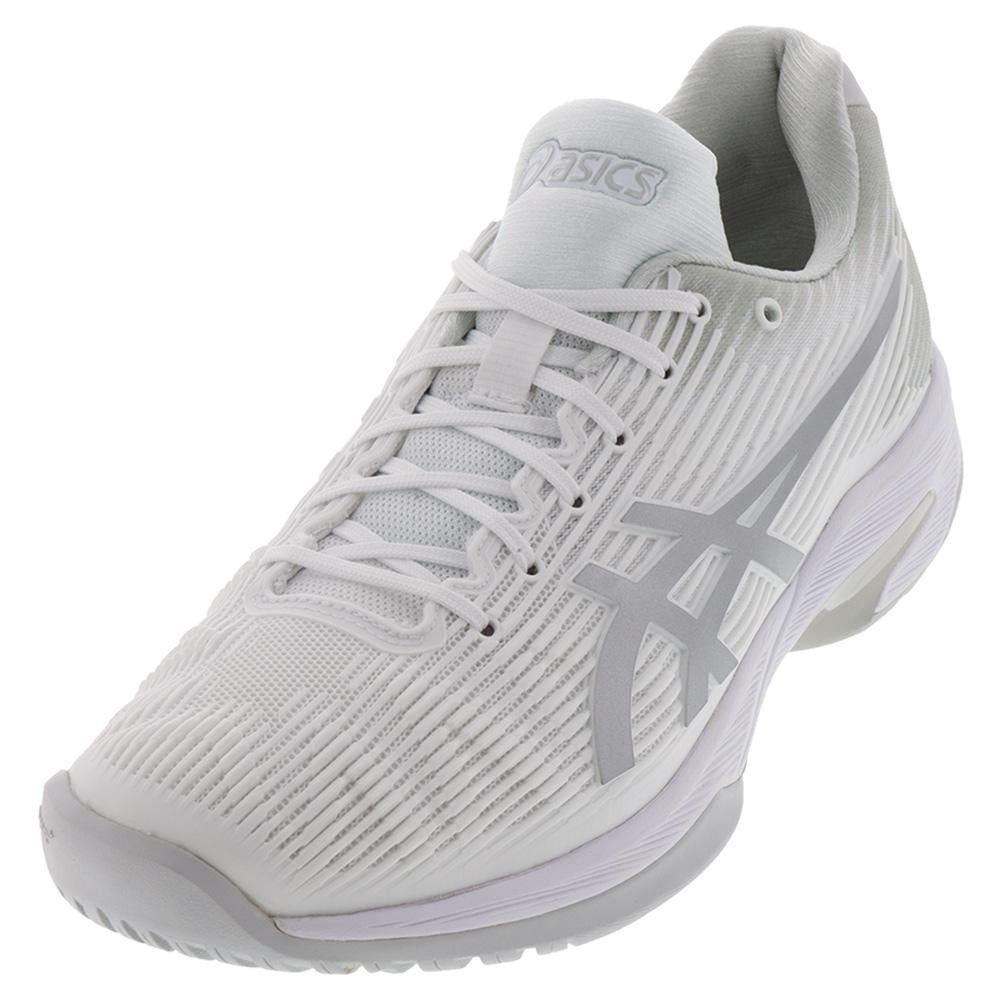 Asics Women`s Solution Speed FF Tennis Shoes White and Silver ...