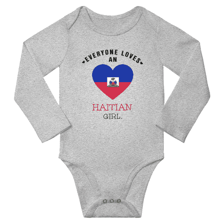 

Everyone Loves An Haitian Girl Baby Long Slevve Bodysuit Outfits (Gray 3-6 Months)