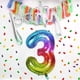 thumbnail image 3 of Birthday Number Balloon 40Inch Large Number Balloons, Rainbow Number 3 Balloon for Birthday Decorations (Number 3 ), 3 of 4