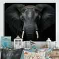 thumbnail image 2 of Designart "Black And White Elephant Beauty Of Strength VI" Animals Metal Wall Decor, 2 of 5