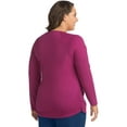 thumbnail image 2 of Women's Plus-Size Long Sleeve Side-Shirred Graphic Top, 2 of 3