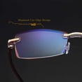 thumbnail image 3 of 2 Pack Rimless Blue Light Blocking Reading Glasses for Men Women Computer Glasses Anti Glare Anti Reflection Flexible Rectangular +2.0, 3 of 6