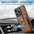 thumbnail image 5 of ELEHOLD Wallet Case for iPhone 11,with Card Holder 360° Rotation Ring Holder Stand Function Shockproof Anti-Scratch Protective Luxury Leather Purse Case,brown, 5 of 8