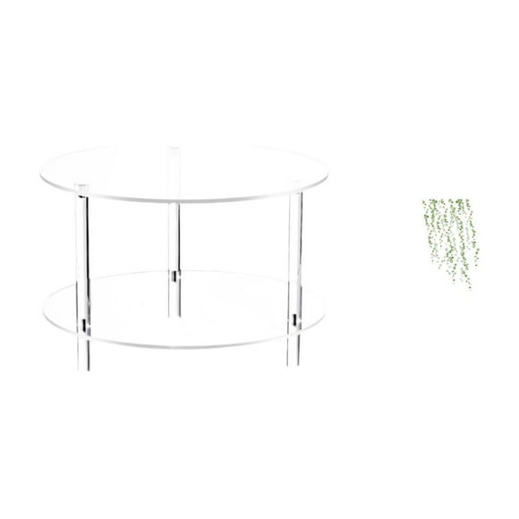 Elegante Mesa Auxiliar De Acrílico Verde Con Vinilo Decorativo De Pared Con Enredaderas Colgantes. Mueble Compacto Para Mesita De Noche. Mural Decorativo Para Sala De Estar O Dormitorio.