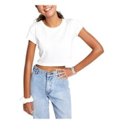 Splendid Womens Juniors Vista Crew Neck Short Crop Top