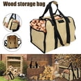 thumbnail image 2 of Canvas Firewood Log Carrier Bag  Canvas Firewood Tote Bag  Extra Large Firewood Holder  Wood Carrying Bag with Shoulder Strap and Top Handles for Camping, 2 of 8