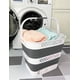thumbnail image 5 of SAMMART Cesta plegable de plástico para la colada de 40 l (10,5 galones) con asas – Contenedor/organizador de almacenamiento plegable – Cesto para la colada portátil – Ahorro de espacio (1, blanco/gri, 5 of 5