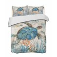 thumbnail image 2 of Quilts Twin XL Size, Ocean Turtle Soft Comforter Bedding Set for Bed, Coastal Nautical Coral Starfish Blue Lightweight Quilted Bedspread with Pillow Cover(2 Pieces) for All Season, 68x98 Inch, 2 of 6